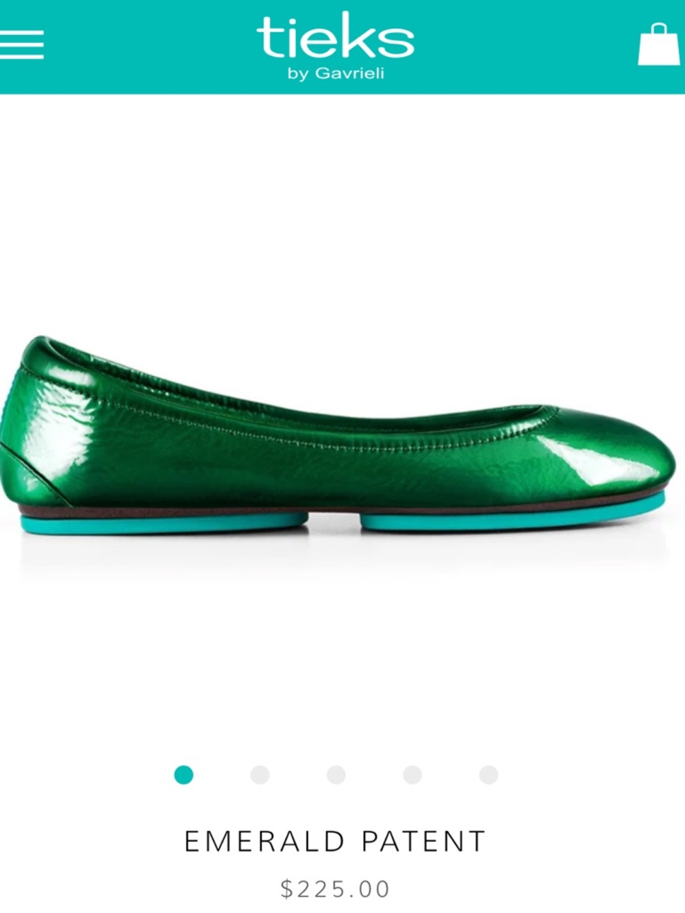 New in Box Emerald Patent Ballet Flat - Tieks by Gavrieli